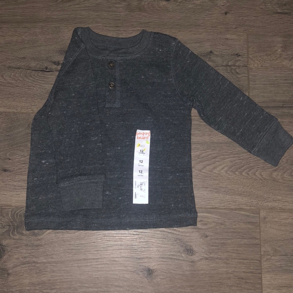 Two 12m NEW Jumping Beans Long Sleeve Graphic Tee